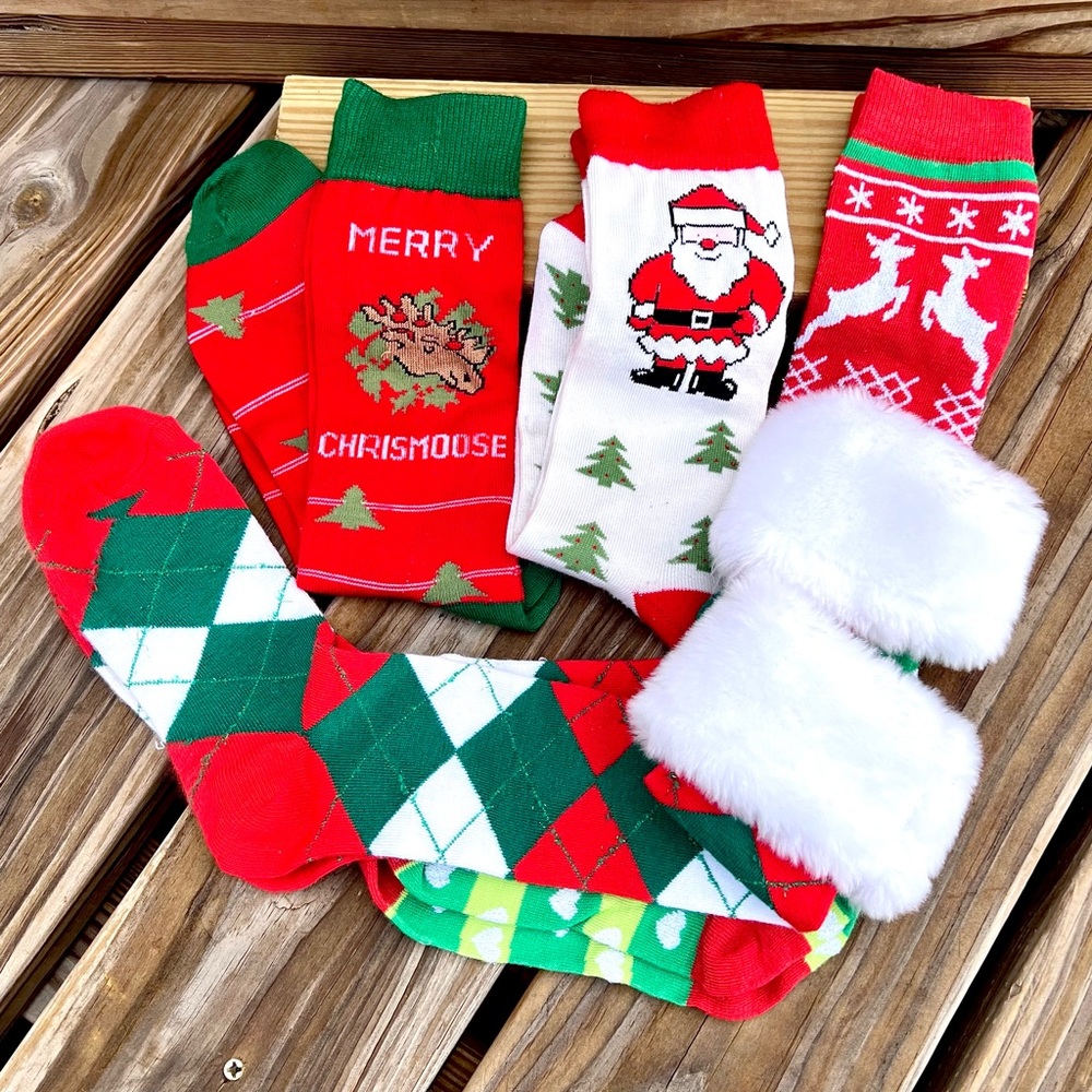 - Christmas Holiday Tall Socks Bundle! EUC!